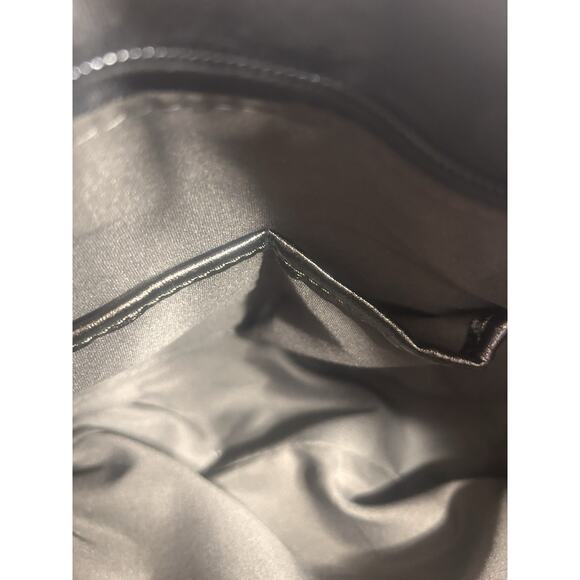 Hananel Black Feathers Flowers Bling Purse Hand Bag Embellished Silver Polka Dot - Picture 13 of 16